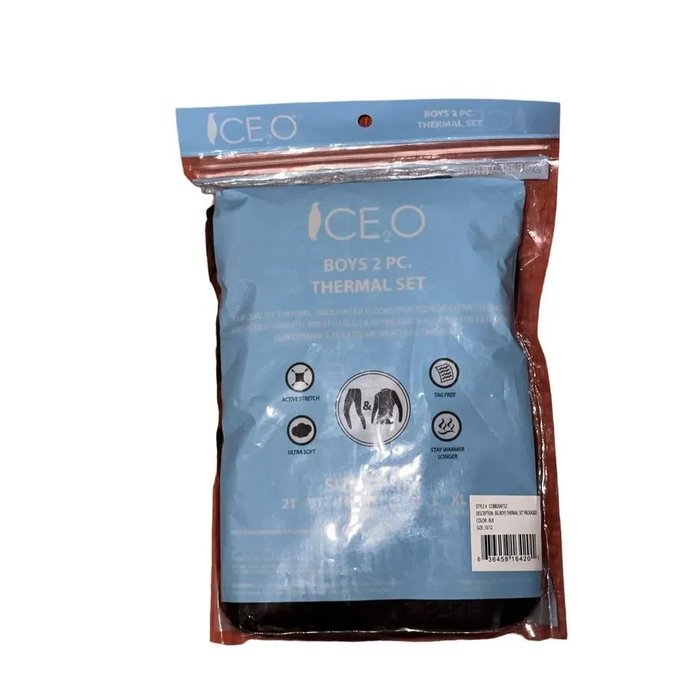 NEW WITH TAGS Ice2O Boys' Thermal 2-Piece Long Underwear PANTS AMD SHIRT  Set Si